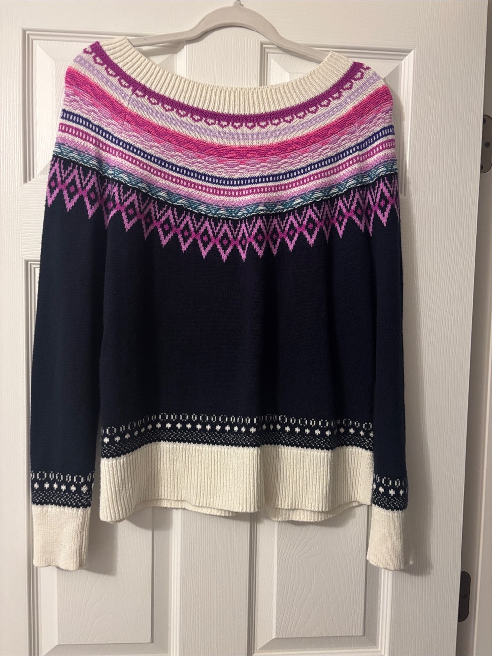 Talbots fair isle crewneck sweater